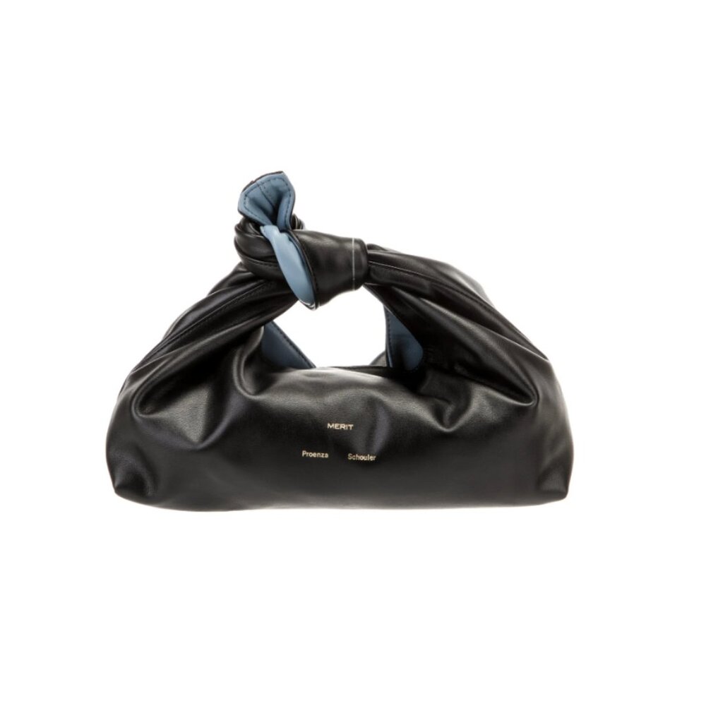 Proenza Schouler Black Leather Clutch with Light Blue Accent - Picture 12 of 12